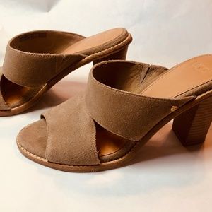UGG Celia Sandals 7.5  - Taupe Suede Mules;